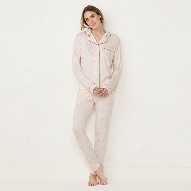 Women s LC Lauren Conrad Knit Pajama Shirt Pajama Pants Set