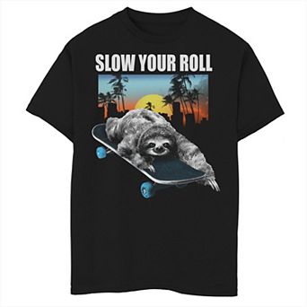 Boys 8-20 Fifth Sun Slow Your Roll Sloth On A Skateboard Graphic Tee