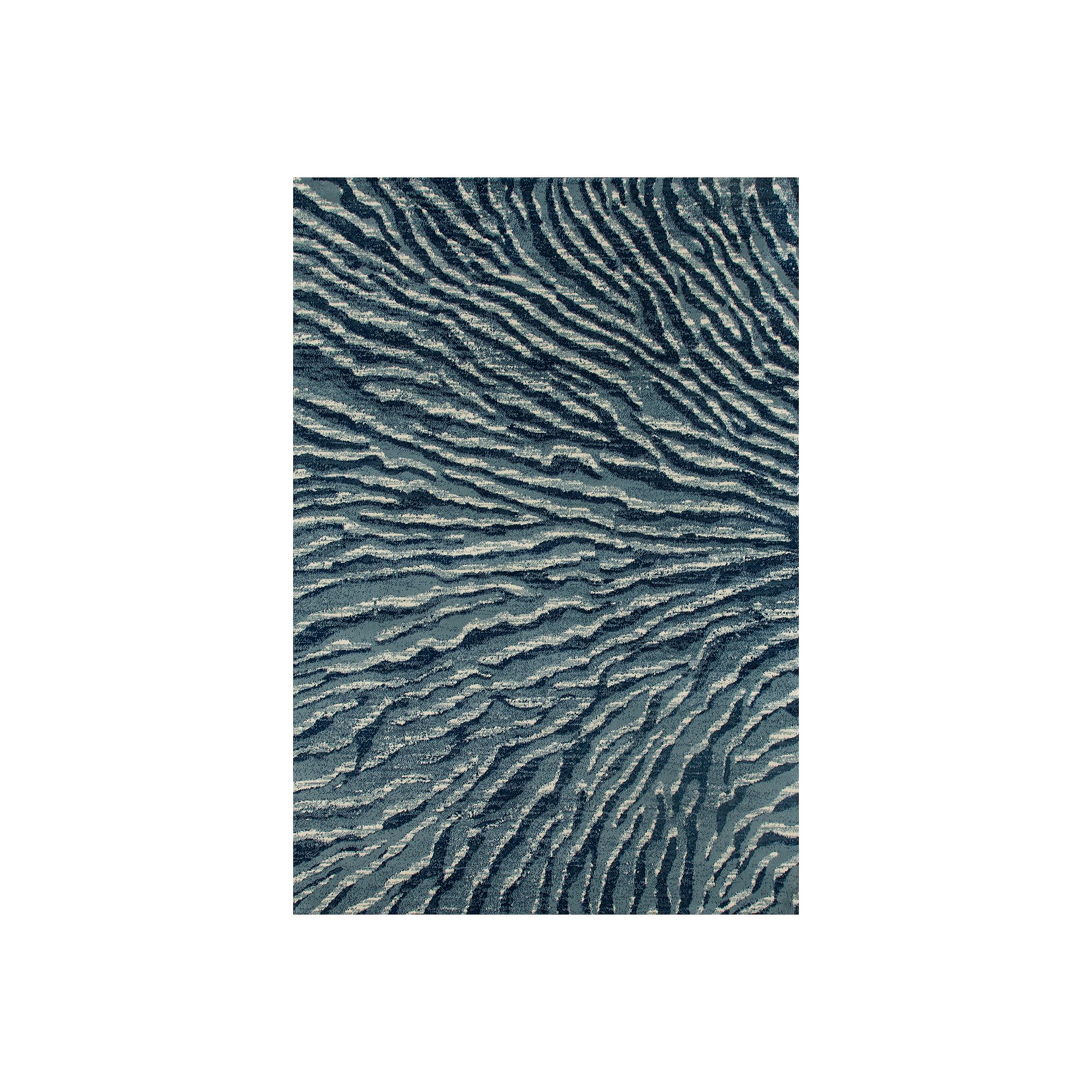 Art Carpet Taree Ripple Blue Runner Rug, Blue Ivory Navy