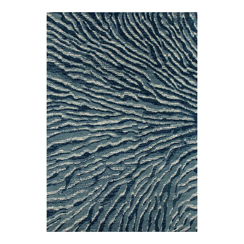 Art Carpet Taree Ripple Blue Runner Rug, 2X8 Ft