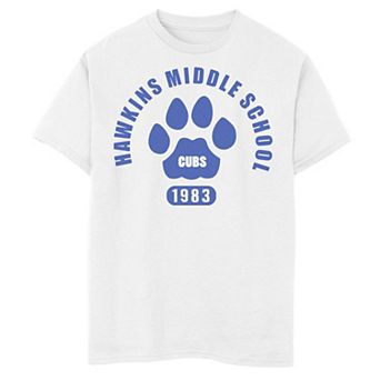 Boys 8-20 Netflix Stranger Things Hawkins Middle School Cubs 1983 Graphic Tee