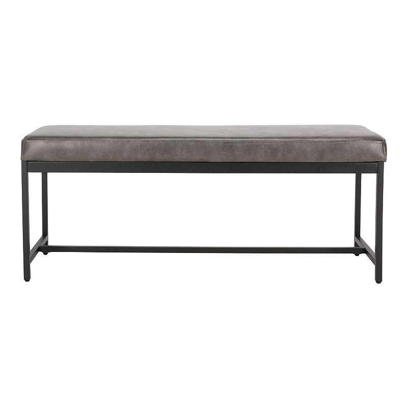 Chase Faux Leather Bench Gray - Safavieh