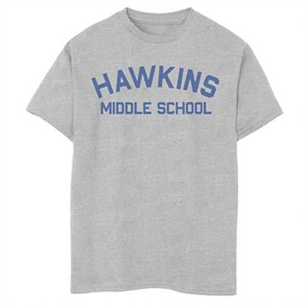 Boys 8-20 Netflix Stranger Things Hawkins Middle School Text Graphic Tee