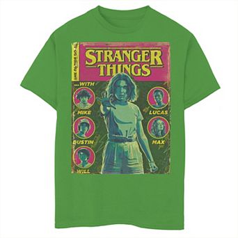 Boys 8-20 Netflix Stranger Things Group Shot Comic Cover Graphic Tee