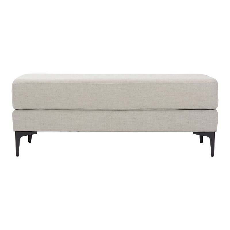 Elise Rectangular Bench Light Gray/Black - Safavieh