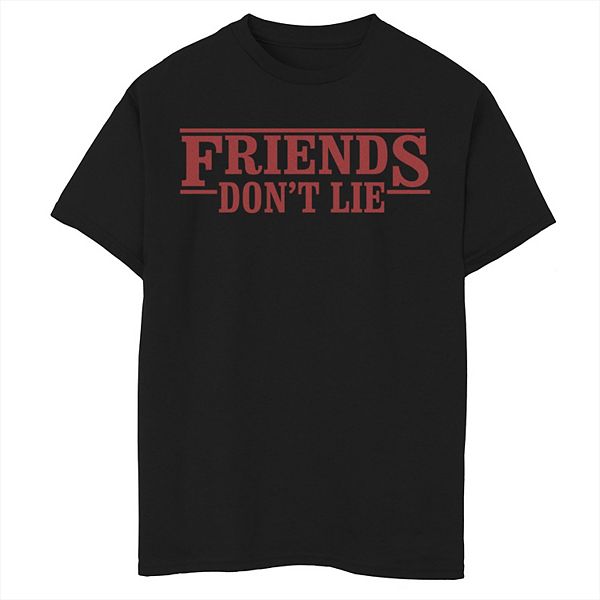 Boys 8-20 Netflix Stranger Things Friends Don't Lie Logo Style Graphic Tee