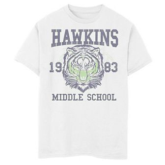 Boys 8-20 Netflix Stranger Things Hawkins Middle School 1983 Tiger Graphic Tee