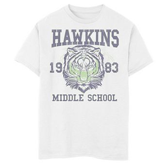 Boys 8-20 Netflix Stranger Things Hawkins Middle School 1983 Tiger Graphic Tee