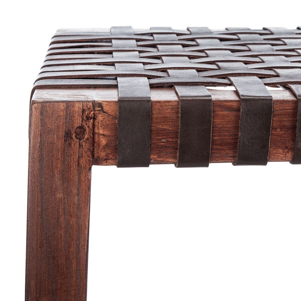 Close-up of slatted seat on Safavieh Capri counter stool