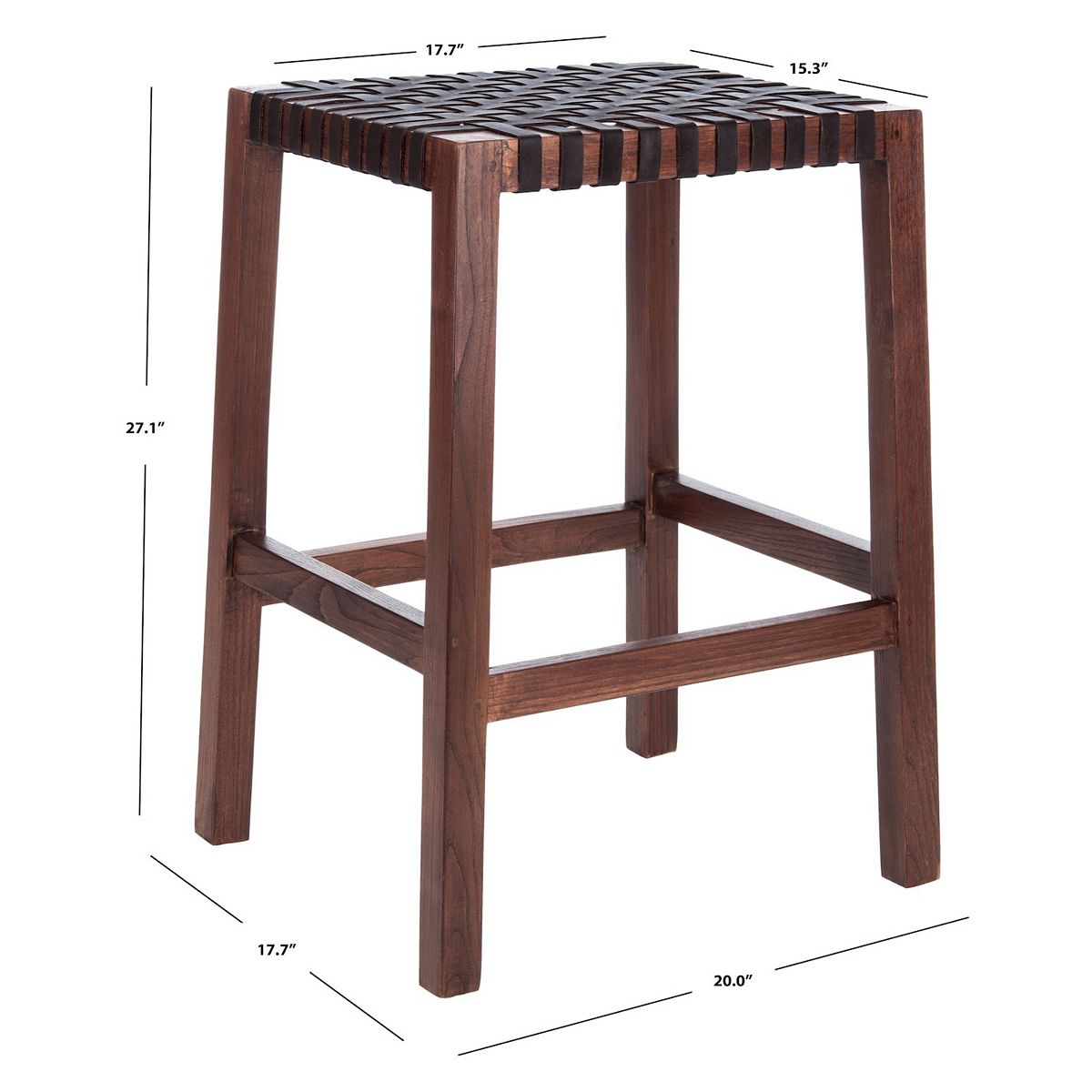 Safavieh Capri counter stool dimensions diagram