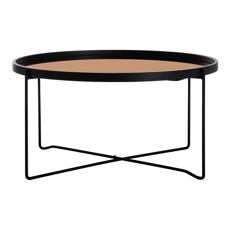 Safavieh Ruby Round Tray Top Coffee Table, Black