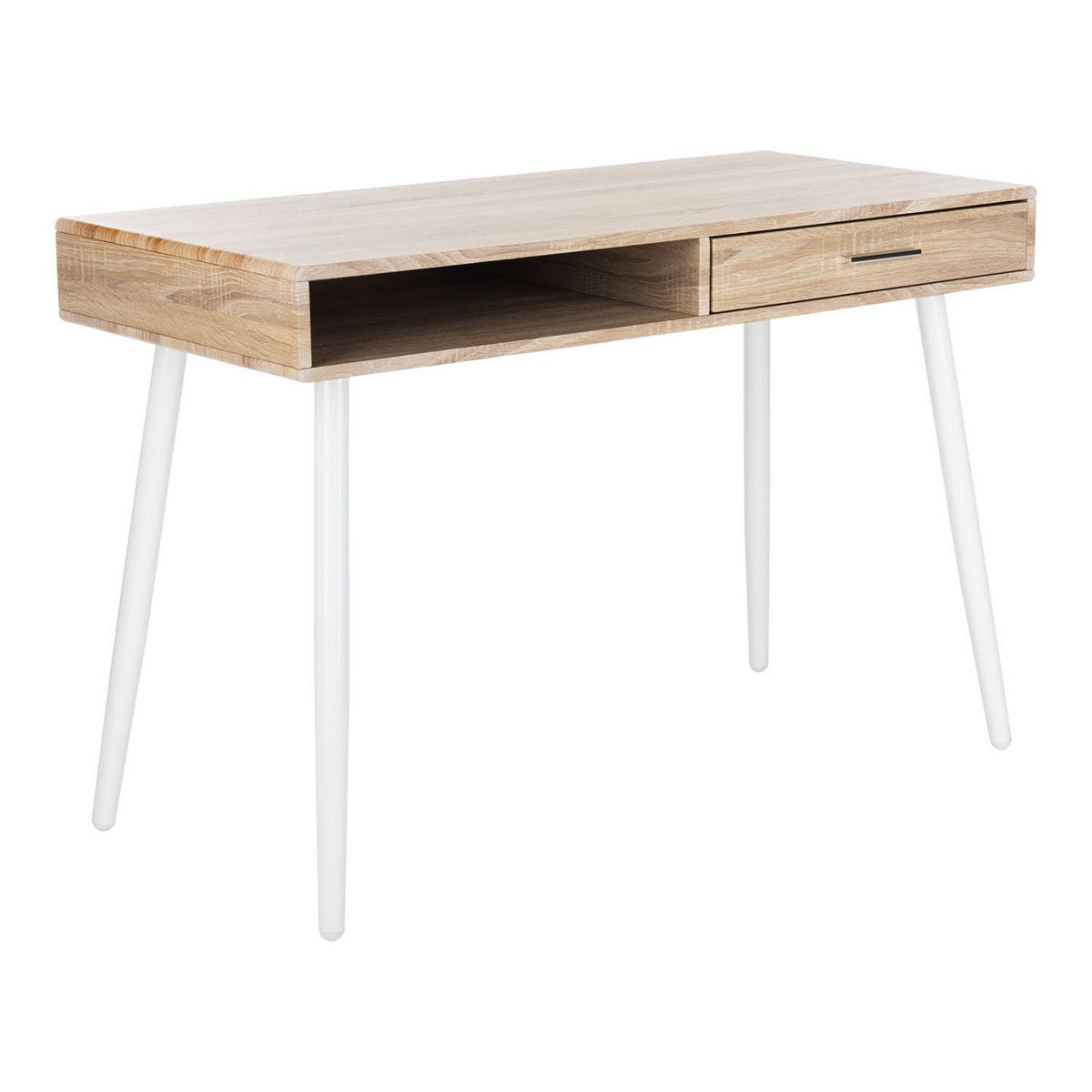 Safavieh Jorja 1-drawer desk with wood top and white legs