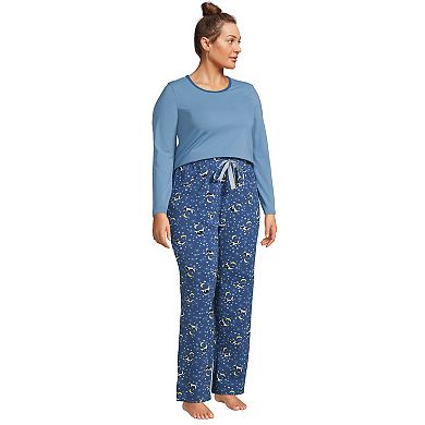 Plus Size Lands' End Knit Pajama Top & Pajama Pants Sleep Set