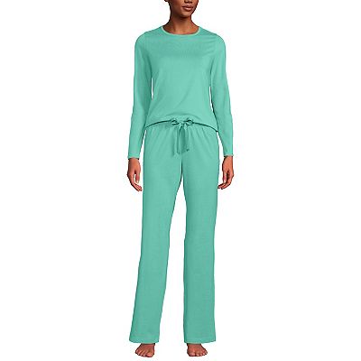 Women's Lands' End Knit Long Sleeve Pajama Top Pajama Pants