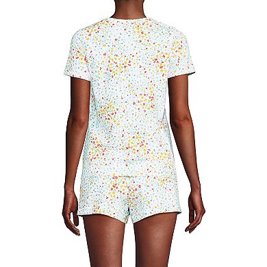 Women's Lands' End Knit Pajama Tee and Pajama Shorts Sleep Set
