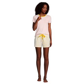 Women's Lands' End Knit Pajama Tee and Pajama Shorts Sleep Set