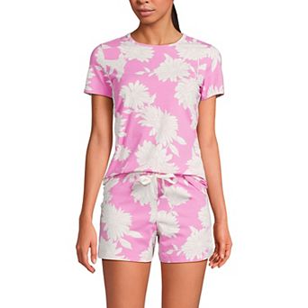 Women's Lands' End Knit Pajama Tee and Pajama Shorts Sleep Set