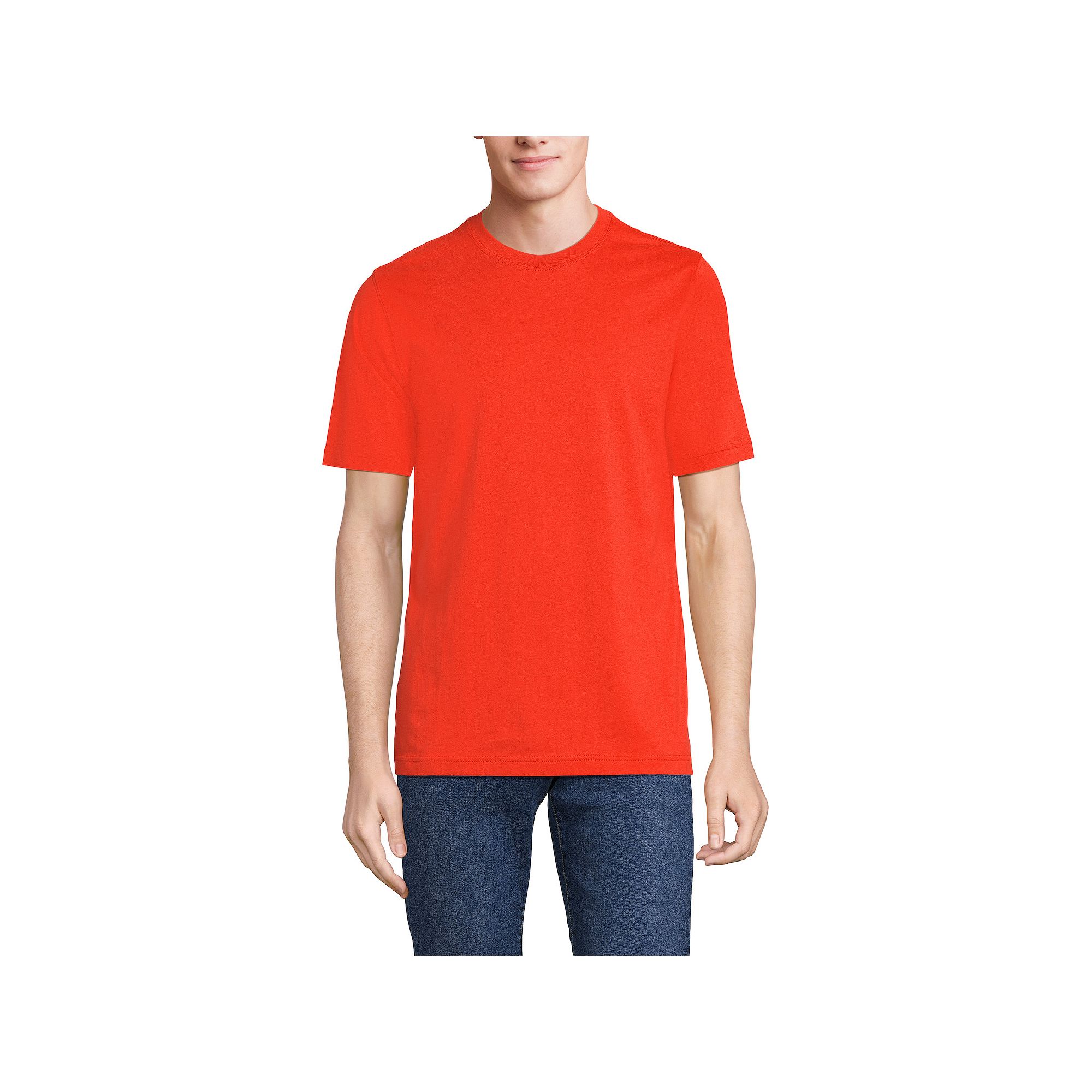 Mens Lands End Super-T Short Sleeve T-Shirt, Size: Medium, Rich Red