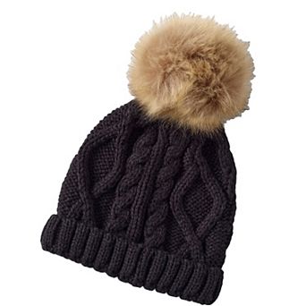 Girls Lands' End Novelty Faux Fur Pom Hat
