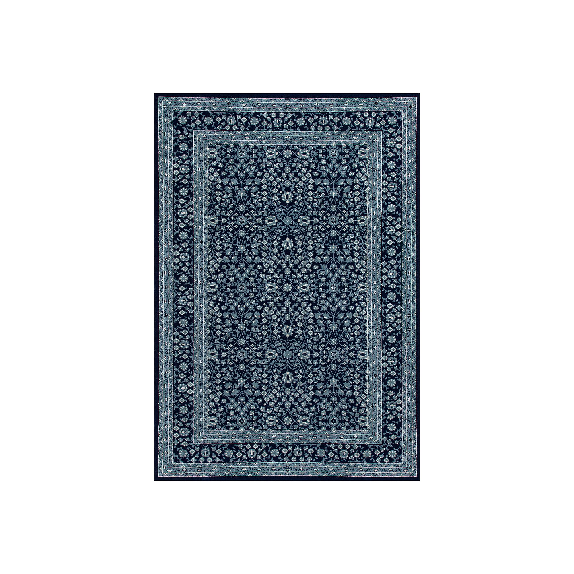 Art Carpet Kennidome Microfloral Rug, Navy Medium Blue Beige