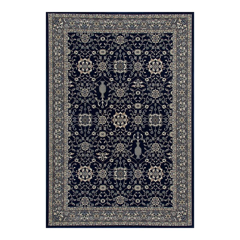 Art Carpet Kennidome Serene Border Navy Rug, Blue, 7X9 Ft