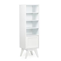 Dorset Bathroom Storage Tower With Open Upper Shelves And Lower