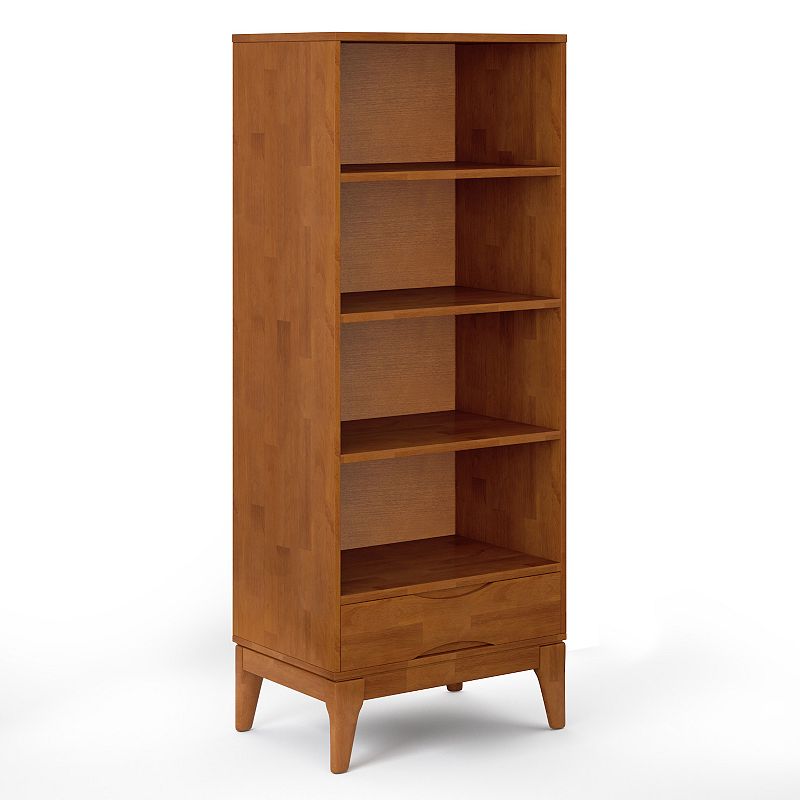 Simpli Home Harper 4-Shelf Bookcase, Brown