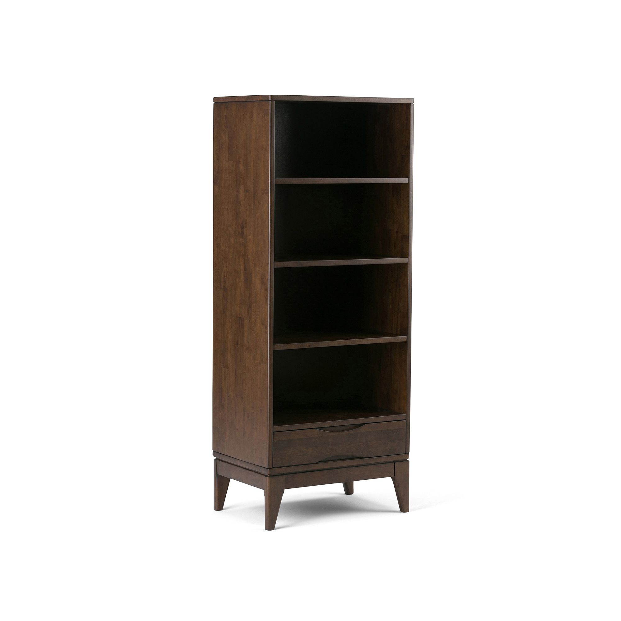 Simpli Home Harper 4-Shelf Bookcase, Brown Brown