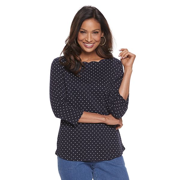 Petite Croft & Barrow® Scalloped Top