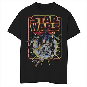 Boys 8-20 Star Wars Classic Vintage Comic Book Cover Graphic Tee