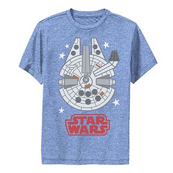 Boys 6-20 Star Wars Millennium Falcon Simple Stars Performance Graphic Tee