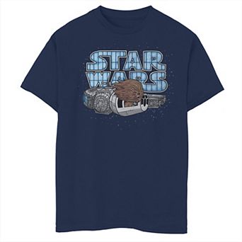 Boys 8-20 Star Wars Chewie Falcon Flying Cute Doodle Graphic Tee