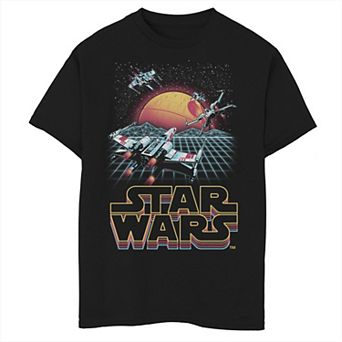 Boys 8-20 Star Wars Retro X-Wing Grid Poster Graphic Tee