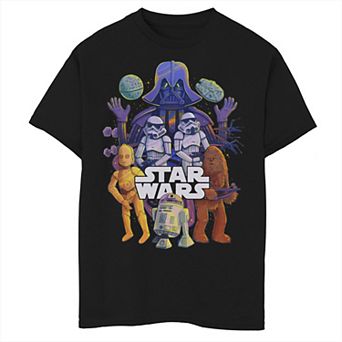 Boys 8-20 Star Wars Colorful Galaxy Group Collage Graphic Tee