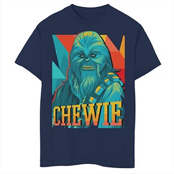 Boys 8-20 Star Wars Chewie Tri Color Retro Portrait Graphic Tee