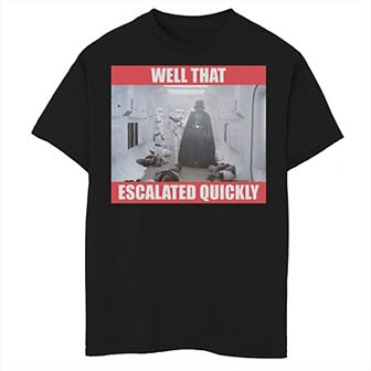 Boys 8-20 Star Wars Darth Vader Well That Escalated Quickly Graphic Tee