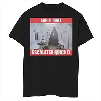 Boys 6-20 Star Wars Darth Vader Well That Escalated Quickly Graphic Tee