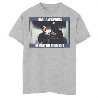 Boys 8-20 Star Wars Darth Vader & Luke That Awkward Elevator Moment Graphic Tee