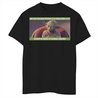 Boys 8-20 Star Wars Yoda Was In Charge Of Planning Meme Graphic Tee