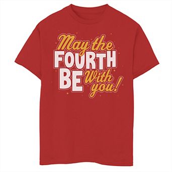 Boys 8-20 Star Wars May The Fourth Be With You Block Text Graphic Tee