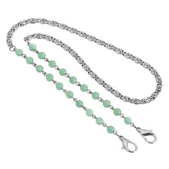 1928 Silver Tone Beaded Mask Holder