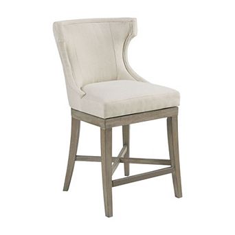 Madison Park Fillmore 25.25" Upholstered Wingback Counter Stool with 360 Degree Swivel Seat