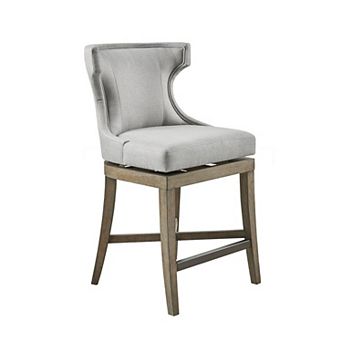 Madison Park Fillmore 25.25" Upholstered Wingback Counter Stool with 360 Degree Swivel Seat