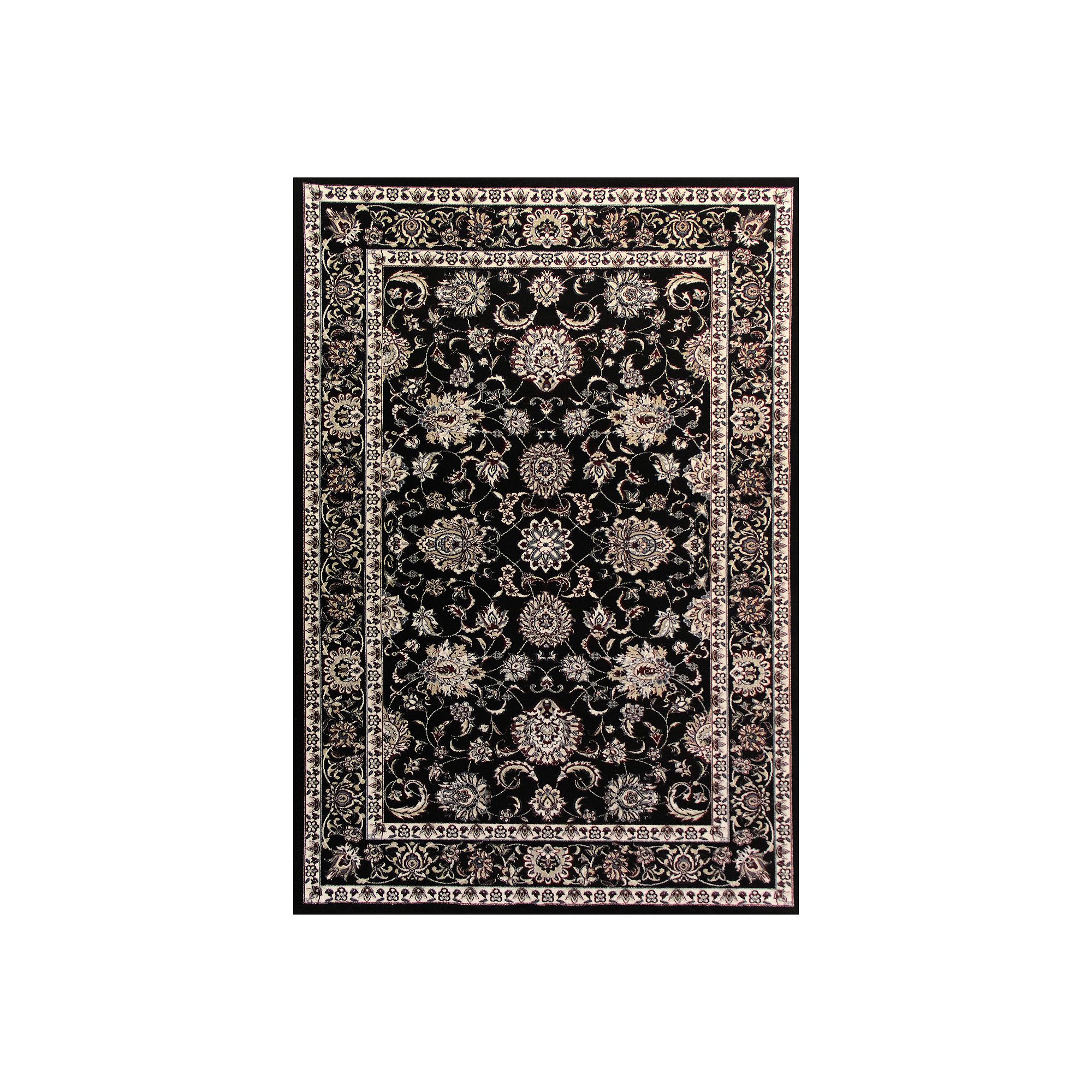 Art Carpet Abel Border Rug, Black Linen Red