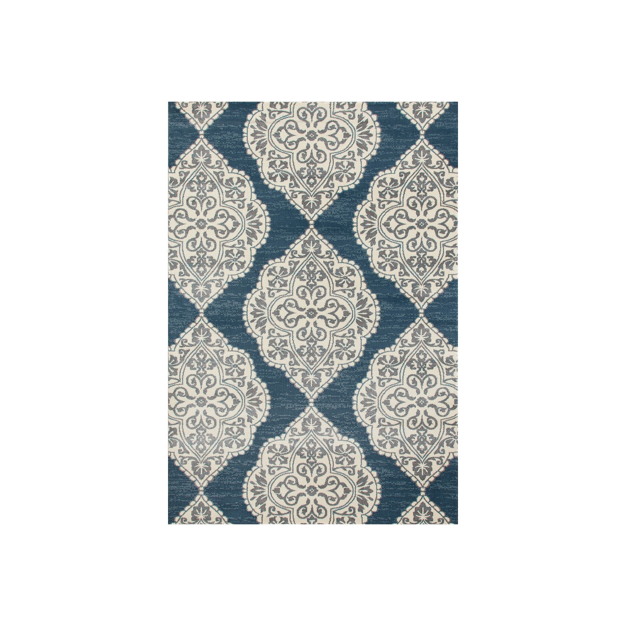 Art Carpet Abel Medallion Rug, Blue Gray Linen