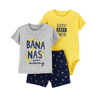 Baby Boy Carter's 3 pc Banana Top, Bodysuit & Little Short Set