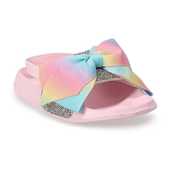 JoJo Siwa Glitter Bow Toddler Girls' Slide Sandals