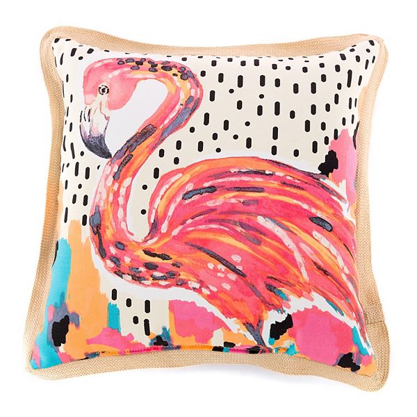 Pink flamingo outdoor pillow sale