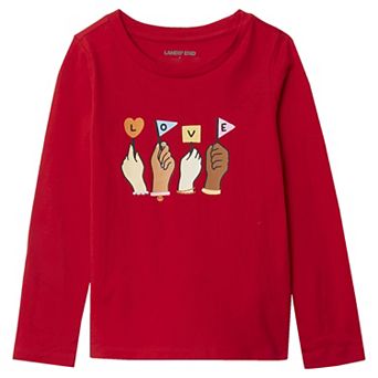 Girls 4-16 Lands' End Graphic Long Sleeve Tee in Regular and Plus