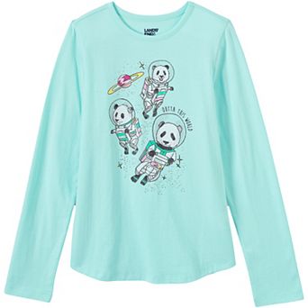 Girls 4-16 Lands' End Graphic Long Sleeve Tee in Regular and Plus